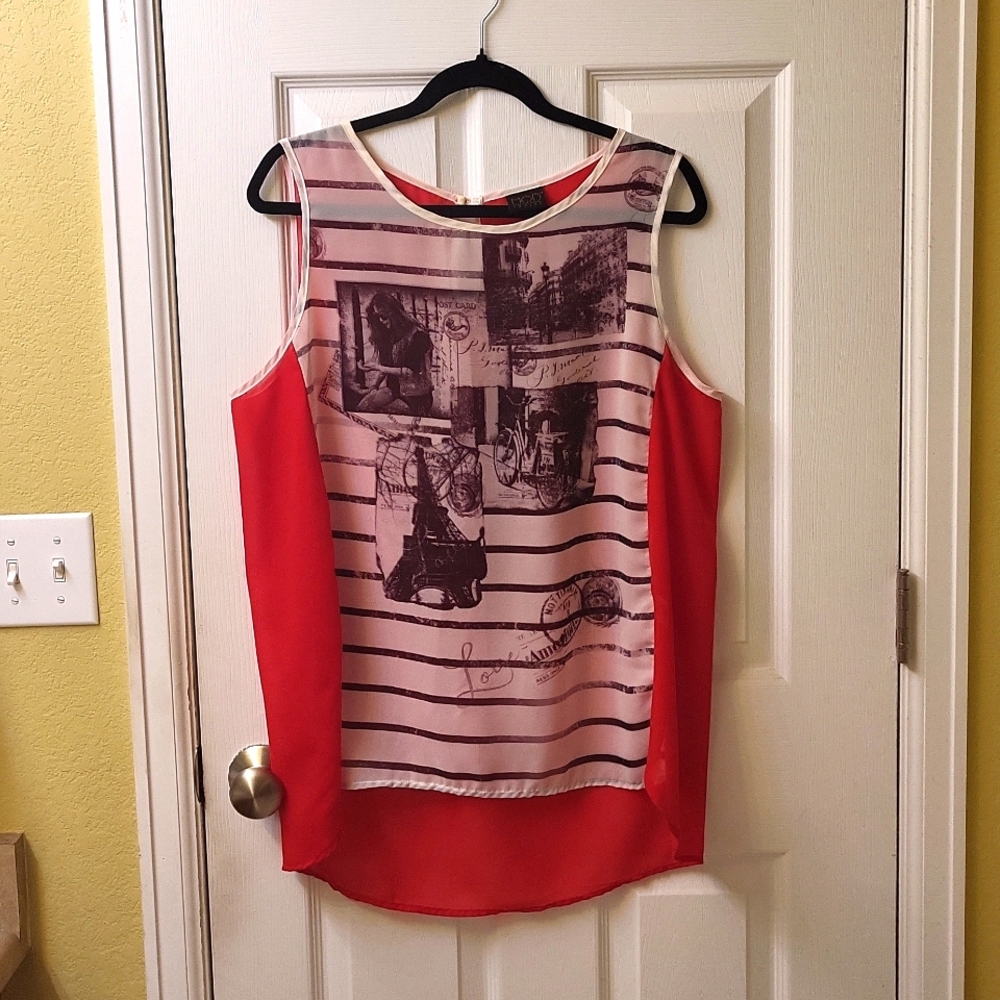 Paris Inspired Sheer Tank Top